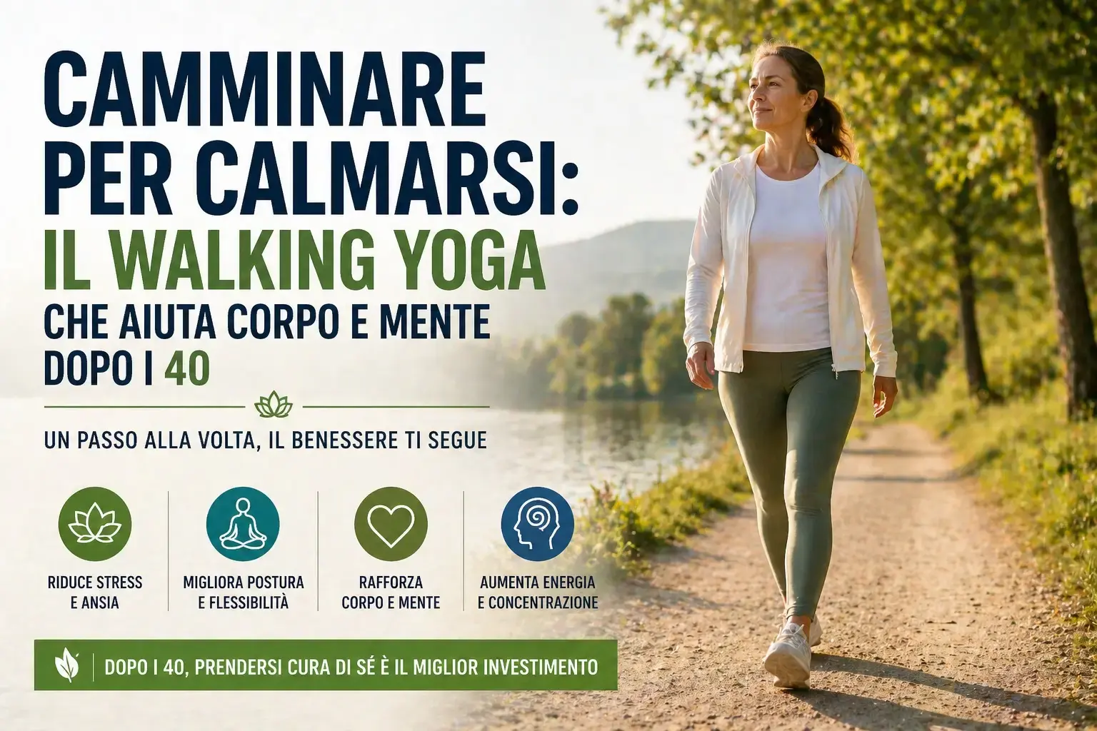 Camminare con presenza: il walking yoga che calma la mente